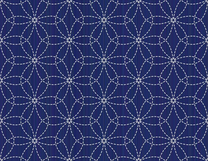 Papier peint  Ornement floral Sashiko