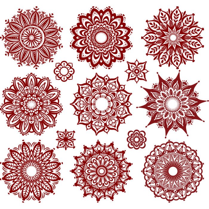 Papier peint  Ornement moderne de fleurs marron