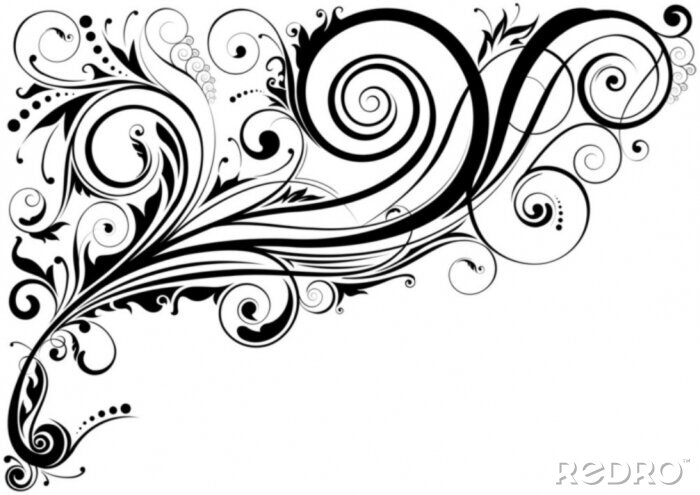 Papier peint  Ornements de décoration florale