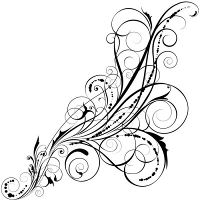 Papier peint  Ornements floraux en spirale