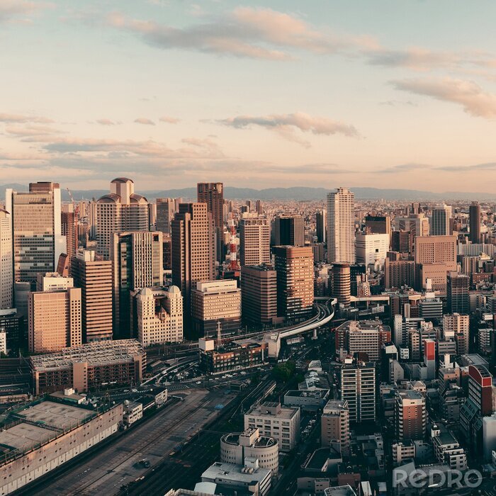 Papier peint  Osaka vue sur le toit