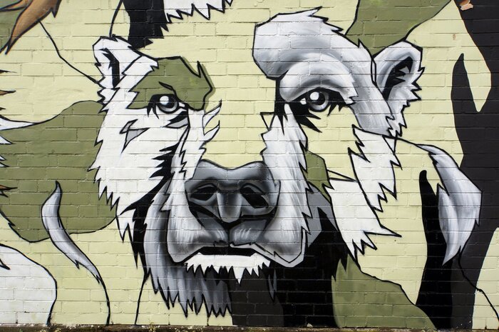 Papier peint  Ours abstrait graffiti