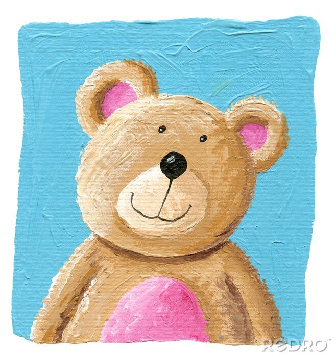 Papier peint  Ours en peluche version peinture