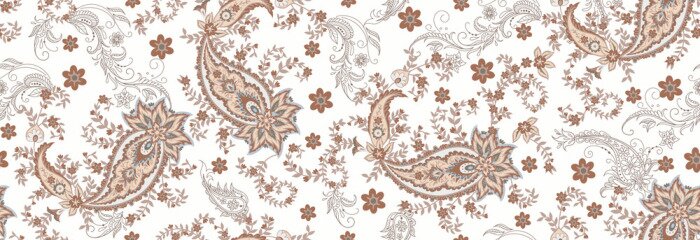 Papier peint  Paisley dans une palette de couleurs naturelles