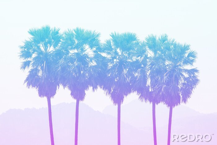 Papier peint  Palmiers rétro