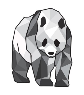 Papier peint  Panda géant style géométrique