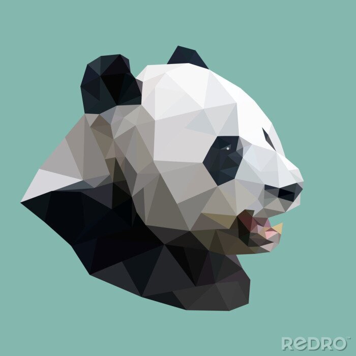 Papier peint  Panda polygonale, polygone animaux abstrait géométrique, vecteur illus