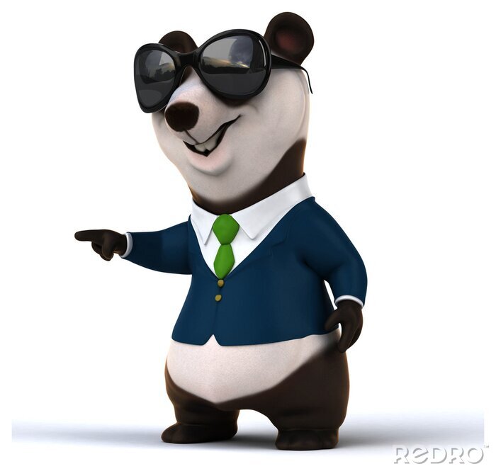 Papier peint  Panda rigolo  portant des lunettes