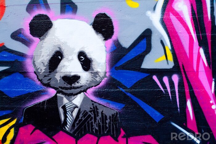 Papier peint  Panda sur un graffiti