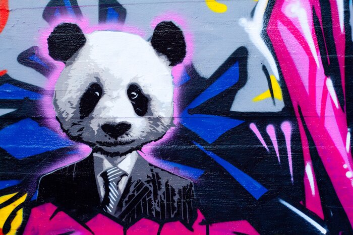 Papier peint  Panda sur un graffiti