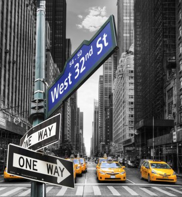 Papier peint  Panneaux de signalisation rue à New York