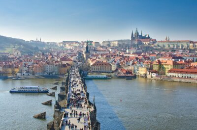 Papier peint  Panorama d'un pont à Prague
