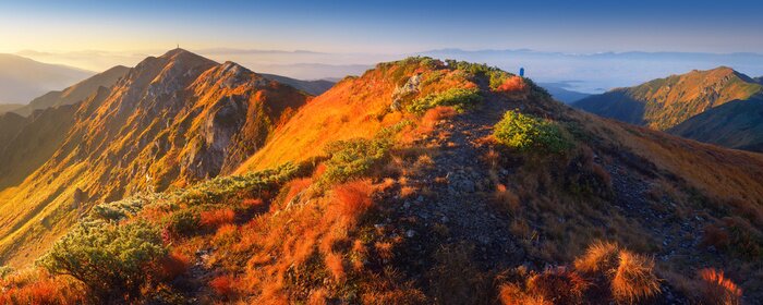 Papier peint  Panorama d'un sommet de montagne en automne