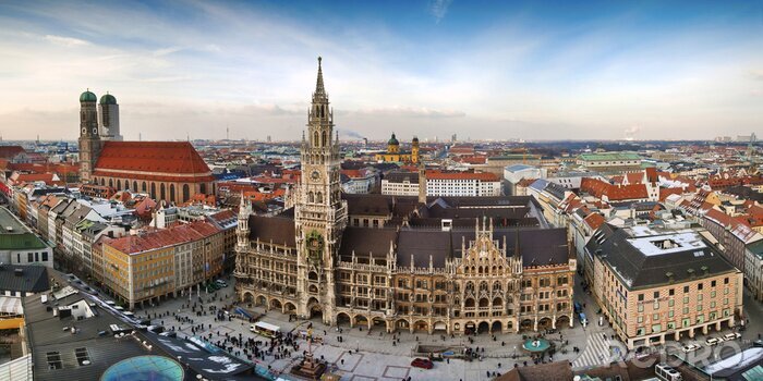 Papier peint  Panorama d'une place dans la ville