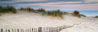 Papier peint  Panorama d'une plage de dunes et de la mer