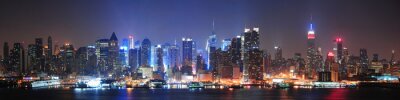 Panorama d'une ville de nuit USA 3D