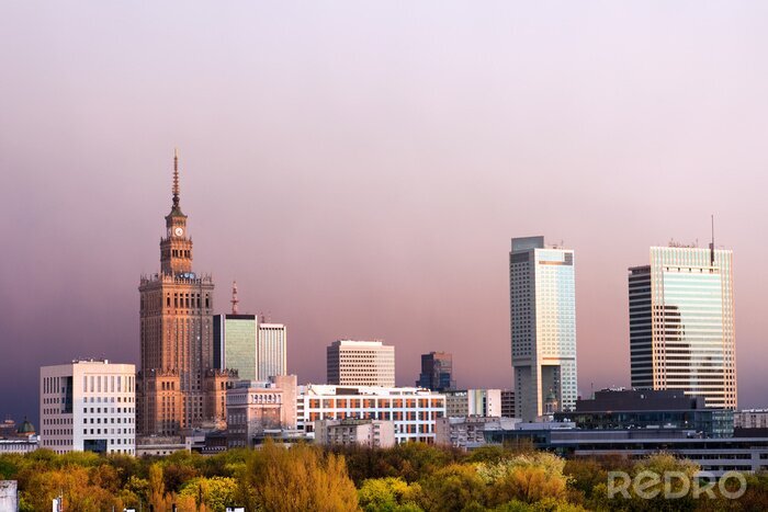 Papier peint  Panorama d'une ville en Pologne