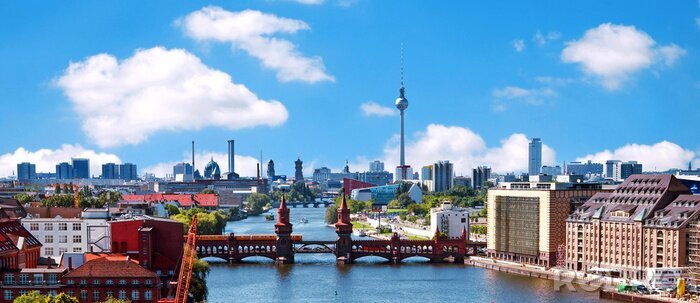 Papier peint  Panorama de Berlin par une journée ensoleillée