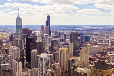 Papier peint  Panorama de Chicago sous le soleil