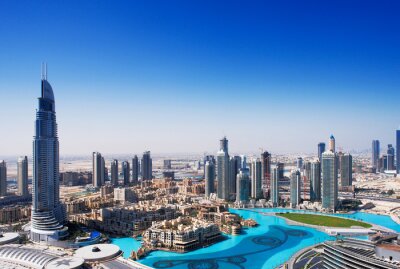 Panorama de Dubaï avec les piscines