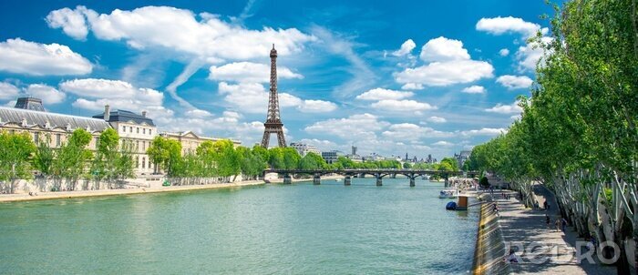 Papier peint  Panorama de fleuve à Paris