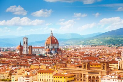 Papier peint  Panorama de Florence avec la cathédrale Sainte-Marie