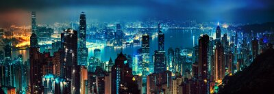 Papier peint  Panorama de Hongkong la nuit