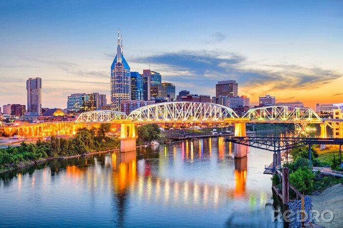 Papier peint  Panorama de la ville de Nashville, Tennessee