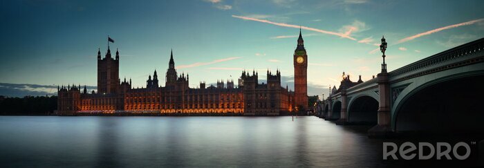 Papier peint  Panorama de Londres au crépuscule