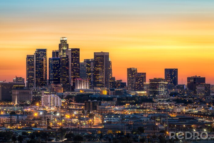 Papier peint  Panorama de Los Angeles la nuit