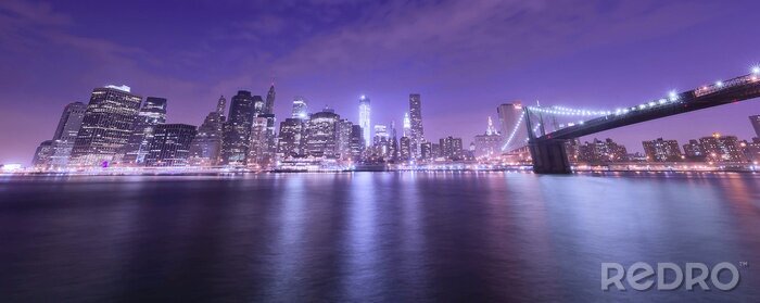 Papier peint  Panorama de Manhattan aux tonalités mauves