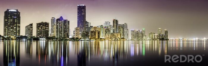 Papier peint  Panorama de Miami de nuit