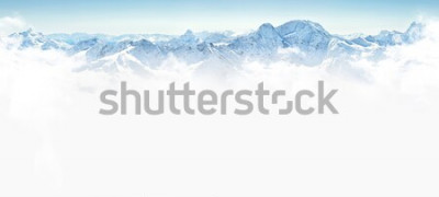 Papier peint  Panorama de montagnes avec de la neige