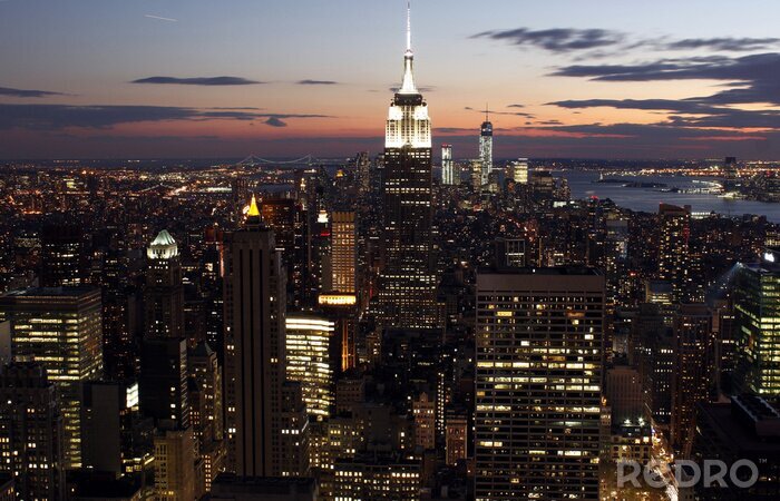 Papier peint  Panorama de New York au crépuscule