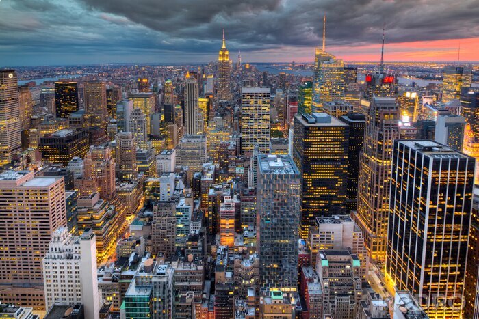 Papier peint  Panorama de New York au crépuscule