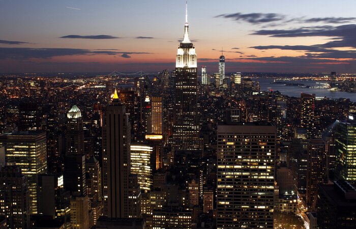 Papier peint  Panorama de New York au crépuscule