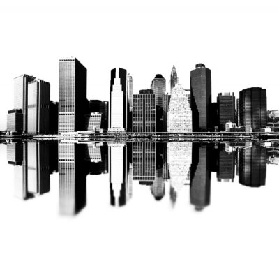 Panorama de New York en noir et blanc