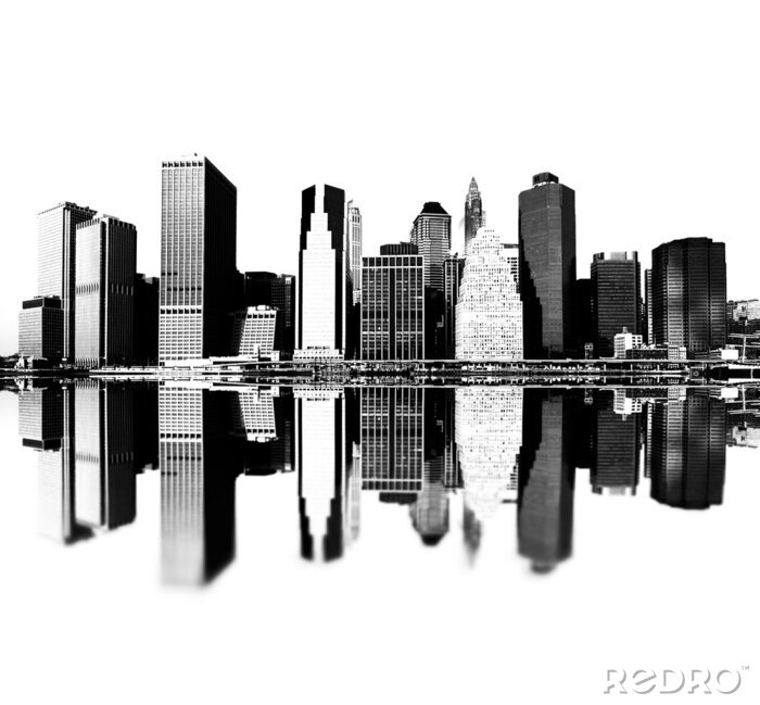 Papier peint  Panorama de New York en noir et blanc