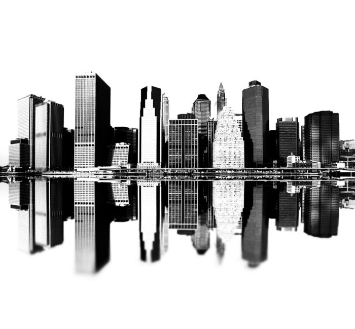 Papier peint  Panorama de New York en noir et blanc