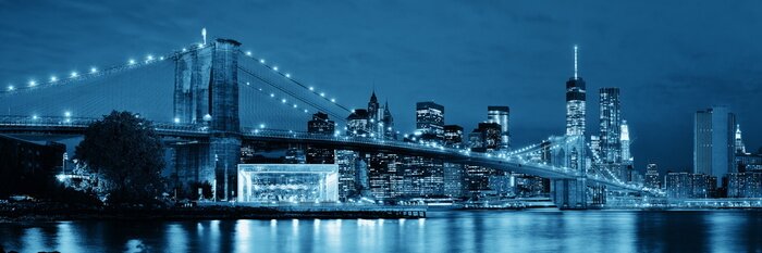 Papier peint  Panorama de nuit ville aux USA