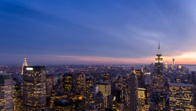 Panorama de NY au coucher du soleil