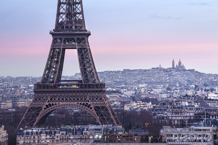 Papier peint  Panorama de Paris et la Tour Eiffel