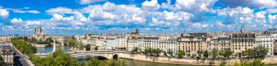 Papier peint  Panorama de Paris et nuages