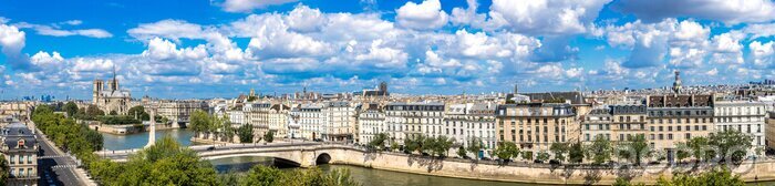Papier peint  Panorama de Paris et nuages
