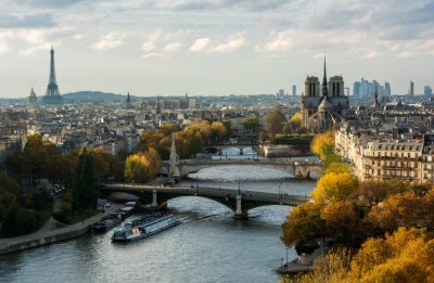 Papier peint  Panorama de Paris l'automne