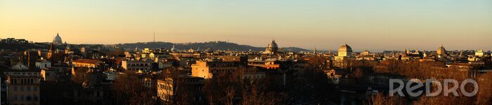 Papier peint  Panorama de Rome au coucher de soleil