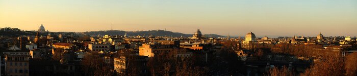 Papier peint  Panorama de Rome au coucher de soleil