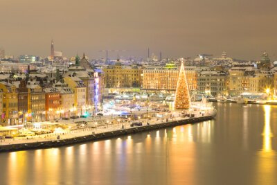 Papier peint  Panorama de Stockholm en hiver