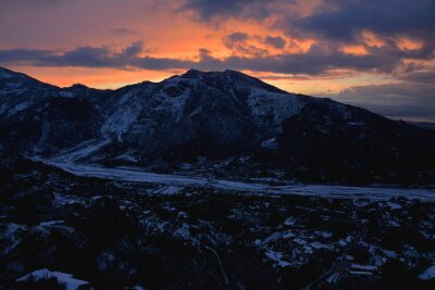 Papier peint  Panorama des montagnes en hiver