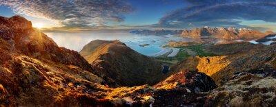 Papier peint  Panorama des montagnes norvégiennes